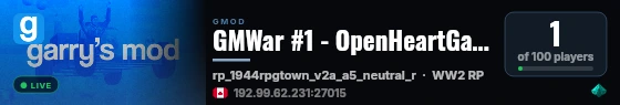 GMWar #1 - OpenHeartGaming.com [Dev Testing] live status badge