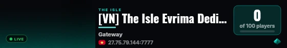 [VN] The Isle Evrima Dedicated Server live status badge