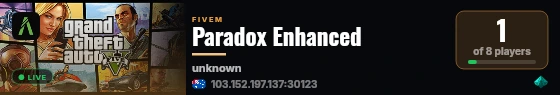 Paradox Enhanced live status badge