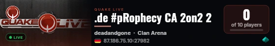.de #pRophecy CA 2on2 2 live status badge