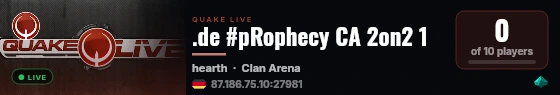.de #pRophecy CA 2on2 1 live status badge