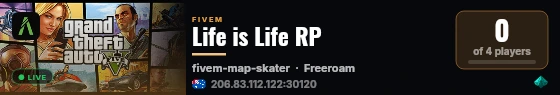 Life is Life RP live status badge