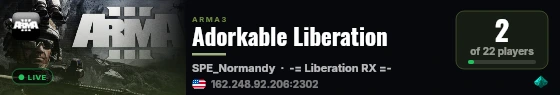 Adorkable Liberation live status badge