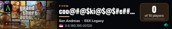 coo@#@$ki@$@$#e###s | ESX Legacy 服务器 live status badge