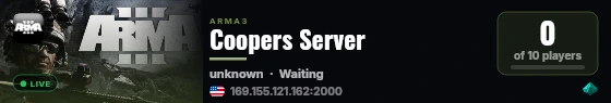 Coopers Server live status badge