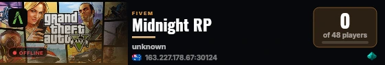 Midnight RP live status badge
