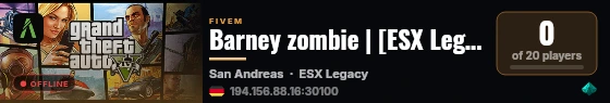 Barney zombie | [ESX Legacy] live status badge