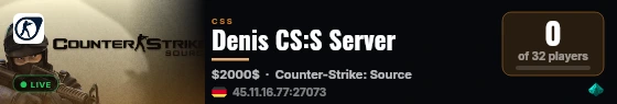 Denis CS:S Server live status badge