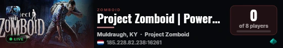 Project Zomboid | Powered by TovieIT live status badge