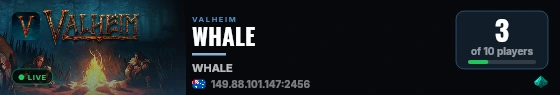 WHALE live status badge