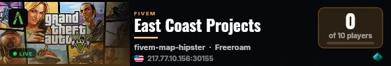 East Coast Projects live status badge