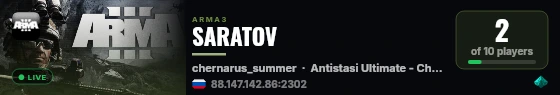 SARATOV live status badge