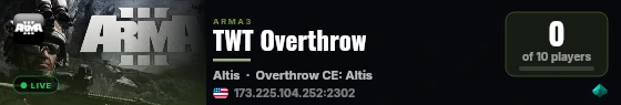 TWT Overthrow live status badge