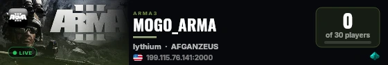 MOGO_ARMA live status badge
