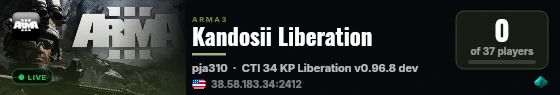 Kandosii Liberation live status badge