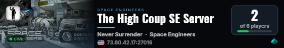 The High Coup SE Server live status badge