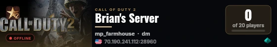 Brian's Server live status badge