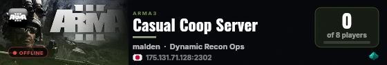Casual Coop Server live status badge