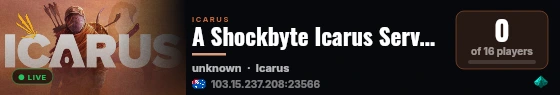 A Shockbyte Icarus Server! live status badge