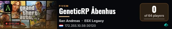 GeneticRP Åbenhus live status badge
