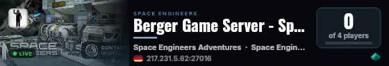 Berger Game Server - Space Engineers live status badge