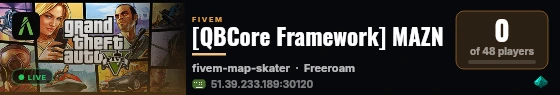 [QBCore Framework] MAZN live status badge