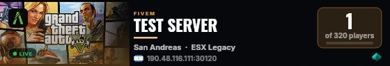TEST SERVER live status badge