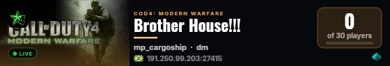 Brother House!!! live status badge