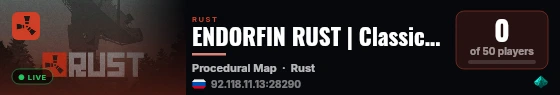 ENDORFIN RUST | Classic, Solo live status badge