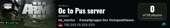 Oc to Pus server live status badge
