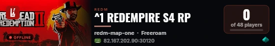 ^1 REDEMPIRE S4 RP live status badge