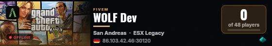 WOLF Dev live status badge