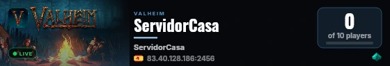 ServidorCasa live status badge