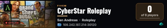 CyberStar Roleplay live status badge