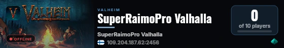 SuperRaimoPro Valhalla live status badge