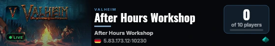 After Hours Workshop live status badge