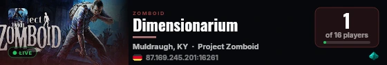 Dimensionarium live status badge