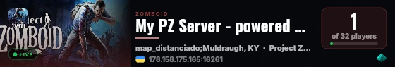 My PZ Server - powered by Sophie live status badge