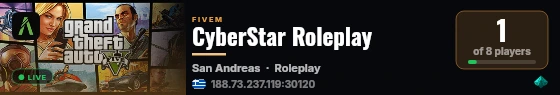 CyberStar Roleplay live status badge