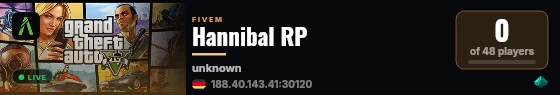 Hannibal RP live status badge