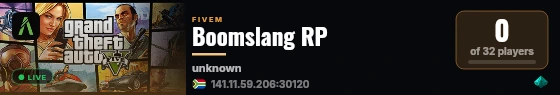 Boomslang RP live status badge