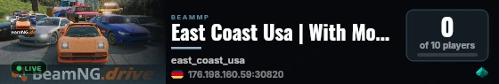 East Coast Usa | With Mods | 2 Vehicles | Real Cars | Low Ping live status badge
