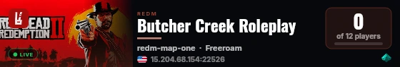 Butcher Creek Roleplay live status badge
