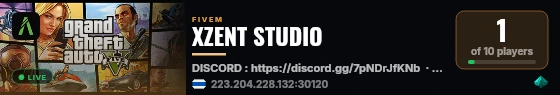 XZENT STUDIO live status badge