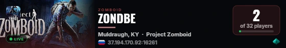 ZONDBE live status badge