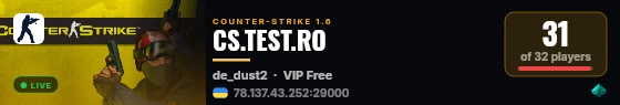 CS.TEST.RO live status badge