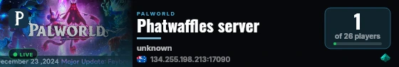 Phatwaffles server live status badge