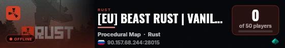 [EU] BEAST RUST | VANILA 2X | SOLO/DUO/TRIO | WIPE 08.09 live status badge