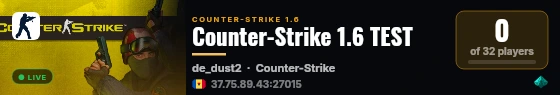 Counter-Strike 1.6 TEST live status badge