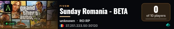 Sunday Romania - BETA live status badge